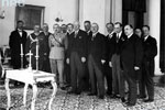 Uroczystość zaprzysiężenia prezydenta RP Ignacego Mościckiego przez marszałka Polski Józefa Piłsudskiego i premiera Kazimierza Bartla.